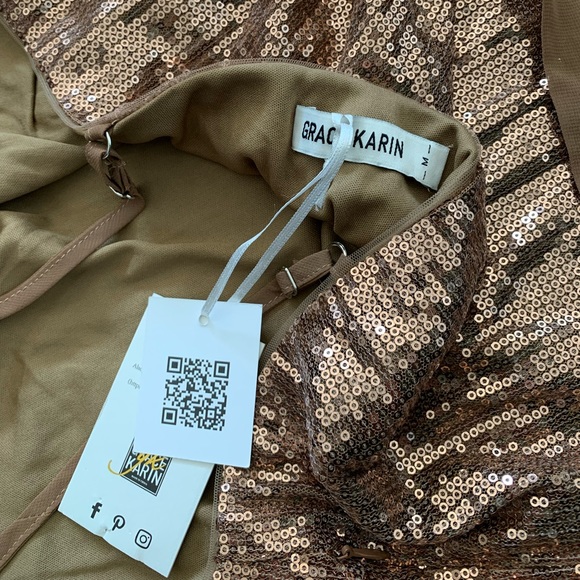 Bronze sequence tank top.  New with tags - Picture 2 of 3